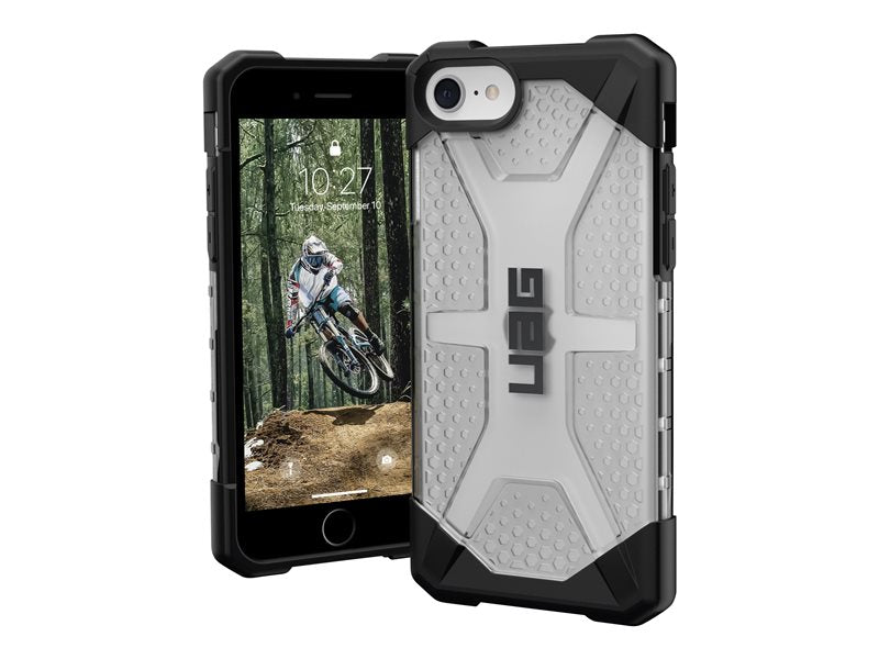 UAG Rugged Case for Apple iPhone SE (2022) [4.7-in] - Plasma Ice - Tampa posterior para telemóvel - policarbonato, poliuretano termoplástico (TPU) - gelo - 4.7" - para Apple iPhone 7, 8, SE (2ª geração), SE (3rd generation)