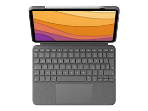 Logitech Combo Touch - Keyboard and folio folder - with trackpad - backlit - Apple Smart connector - QWERTZ - German - oxford gray - for Apple 10.9-inch iPad Air (4th generation)