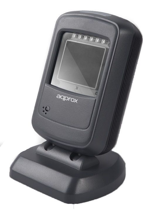 APPROX Omnidirectional 2D Barcode Scanner S07DESK w/ Stand, Black - USB