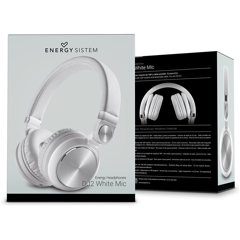 Energy DJ2 - Auscultadores supra-aurais com microfonoe - no ouvido - com cabo - macaco de 3,5 mm - branco