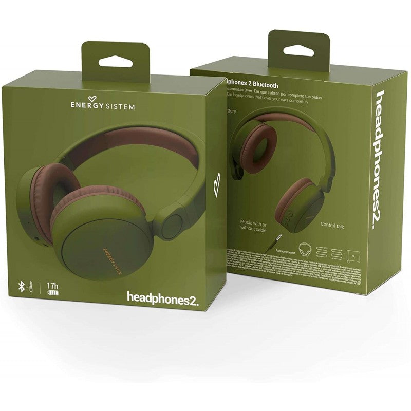 Energy Headphones 2 - Over-ear headphones with microphone - in-ear - bluetooth - wireless - green