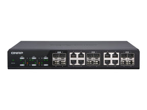 QNAP QSW-M1208-8C - Interruptor - Administrado - 4 x 10 Gigabit SFP+ + 8 x combo 10 Gigabit SFP+/RJ-45 - desktop, montável em trilho (QSW-M1208-8C)