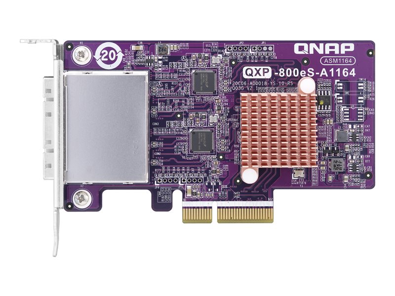 Tarjeta de expansión QXP SATA de QNAP - Controlador de memoria - SATA 6 Gb/s / SAS 6 Gb/s - Perfil bajo - RAID (Disco duro de expansión) JBOD - PCIe 3.0 x4 (QXP-800ES-A1164)