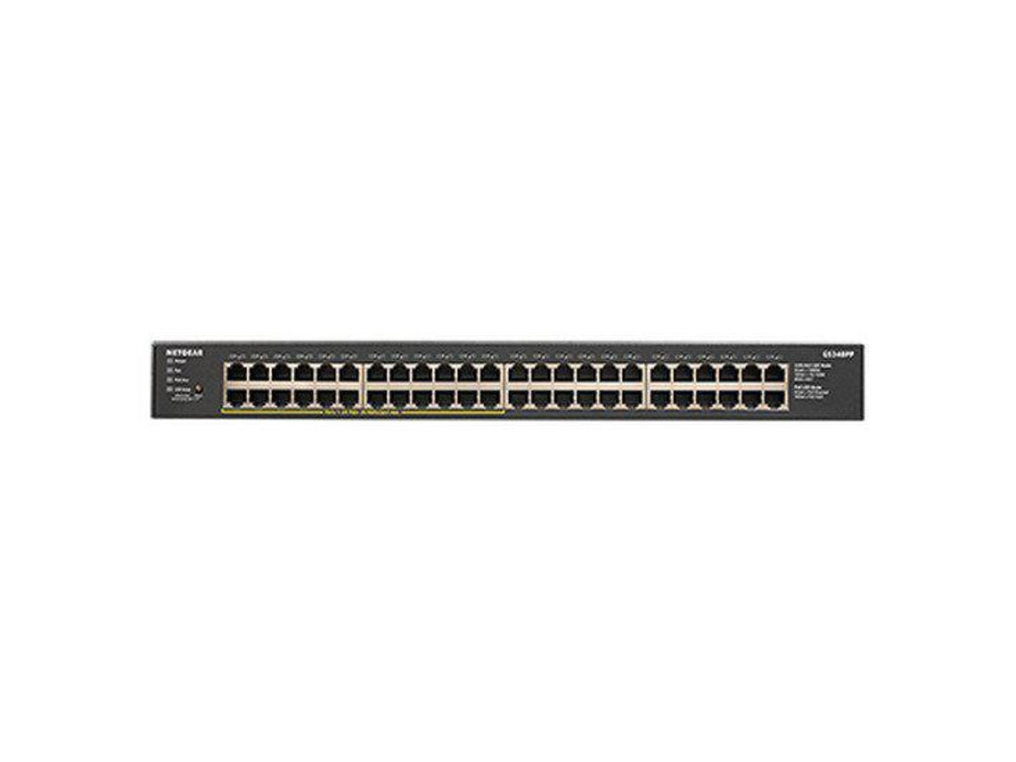 NETGEAR GS348PP - Conmutador - sin administración - 48 x 10/100/1000 (24 PoE+) - escritorio, montaje en riel - PoE+ (380 W)