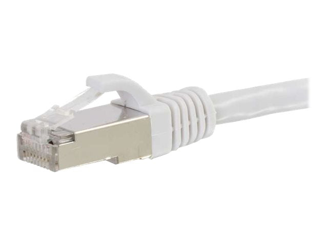 C2G Cat6a Booted Shielded (STP) Network Patch Cable - Cabo patch - RJ-45 (M) para RJ-45 (M) - 1 m - PTB - CAT 6a - moldado, sem nós, entrançado - branco (89935)