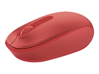 Microsoft Wireless Mobile Mouse 1850 - Mouse - right- and left-handed - optical - 3 buttons - wireless - 2.4 GHz - USB wireless receiver - fire red (U7Z-00034)