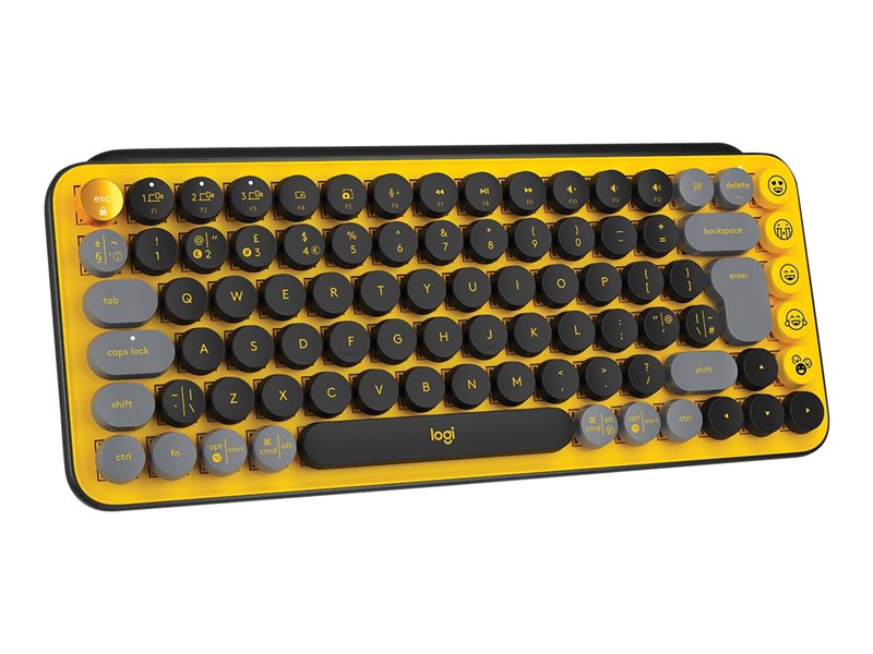 Logitech POP Keys - Teclado - inalámbrico - Bluetooth LE, Bluetooth 5.1 - Francés - interruptor: Marrón Táctil - aurinegro