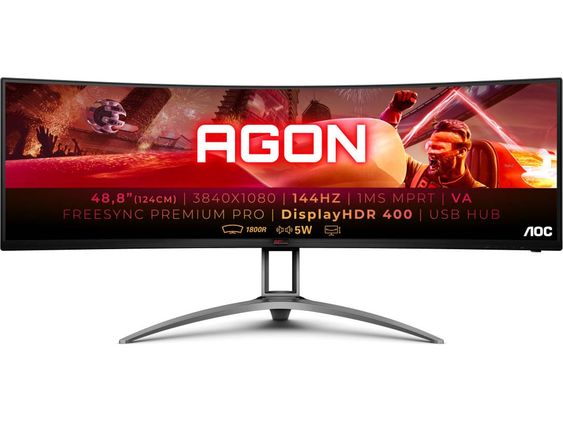 MONITOR AOC VA 49 32:9 DFHD CURVADO 1MS 144HZ HDMI DP ALTAVOCES USB TIENE AG493QCX