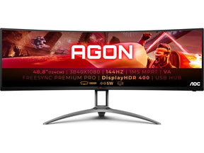 AOC MONITOR VA 49 32:9 DFHD CURVED 1MS 144HZ HDMI DP USB SPEAKERS HAS AG493QCX