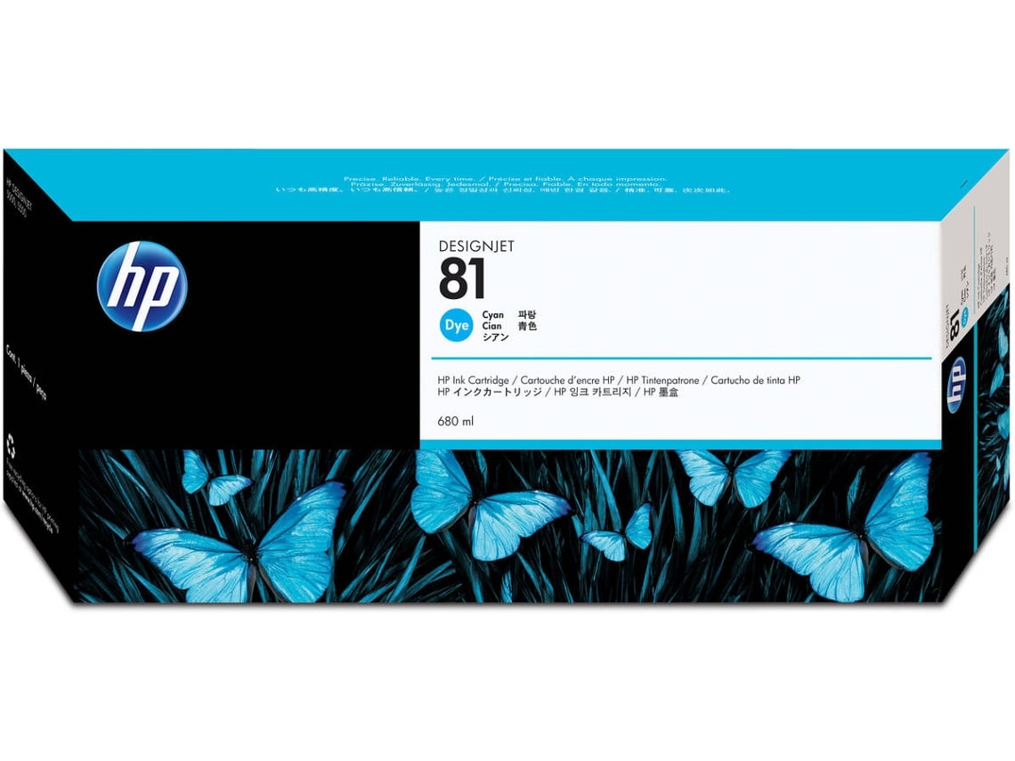 HP 81 - 680 ml - cyan blue - original - ink cartridge - for DesignJet 5000, 5000ps, 5000ps uv, 5000uv, 5500, 5500 uv, 5500mfp, 5500ps, 5500ps uv