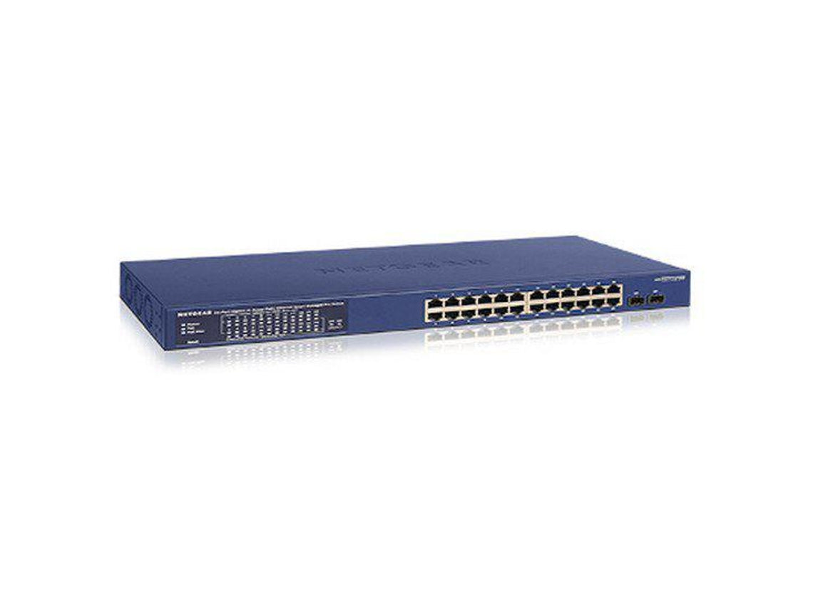 NETGEAR Smart GS724TPP - Switch - L3 Lite - smart - 24 x 10/100/1000 (PoE+) + 2 x 1000Base-X SFP (uplink) - rail mountable - PoE+ (380 W)