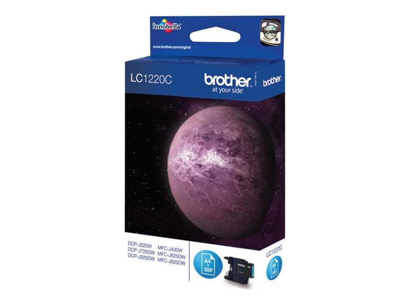 Brother LC1220C - Blue cyan - original - blister with acoustic / electromagnetic alarm - ink cartridge - for Brother DCP-J525, DCP-J725, DCP-J925, MFC-J430, MFC-J625, MFC-J825, MyMio MFC-J825 (LC1220CBPDR)