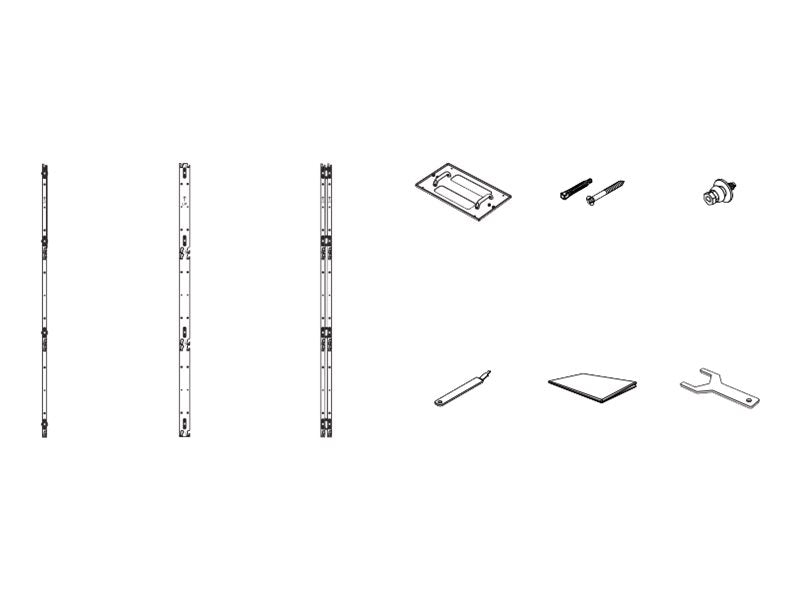 Samsung Frame Kit VG-LFH20FWA - Kit de montaje (2 piezas de soportes laterales, 2 piezas de soportes, 6 piezas de soportes centrales, 2 piezas de soportes centrales) - Para pared de video LED de 8x4 - Montaje en pared - Para Samsung IF020H