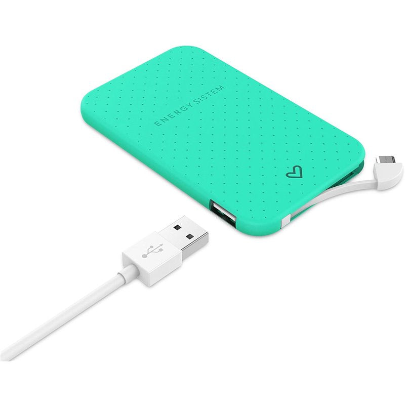 Energy Extra Battery 2500 - Carregador portátil - 2500 mAh - 1000 mA - 2 conectores de saída (USB, Micro USB Tipo B) - menta - para Phone Neo 2