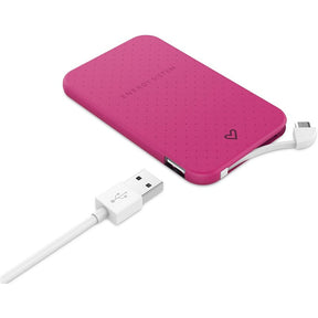 Energy Extra Battery 2500 - Portable charger - 2500 mAh - 1000 mA - 2 output connectors (USB, Micro USB Type B) - Fuchsia