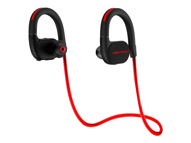 Energy Earphones BT Running 2 - In-Ear Headphones with Microphone - In-Ear - Over-Ear Mount - Bluetooth - Wireless - Red Neon