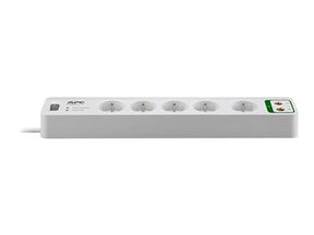 APC SurgeArrest Essential - Surge Protector - AC 230 V - 2300 Watt - output connectors: 5 - Belgium, France - white (PM5V-FR)