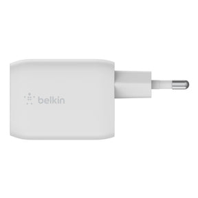 Belkin BOOST CHARGE PRO GaN - Adaptador de corriente - Tecnología PPS y GaN - 65 W - Carga rápida, PD 3.0 - 2 conectores de salida (2 x USB-C) - Blanco