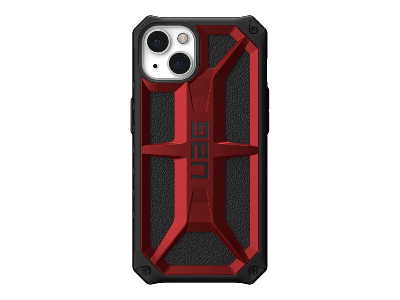 UAG Rugged Case for iPhone 13 5G [6.1-inch] - Monarch Crimson - Tampa posterior para telemóvel - resistente - policarbonato, borracha, pele de grão superior, liga metálica - escarlate - 6.1" - para Apple iPhone 13