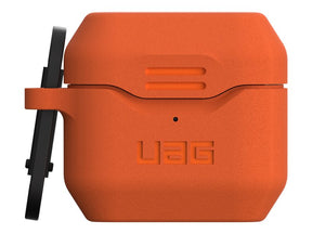 UAG Rugged Case for Airpods (3rd Gen, 2021) - Std. Issue Silicone_001 Orange - Bolsa for wireless earbuds - antimicrobiano - silicone - laranja - para Apple AirPods (3ª geração)