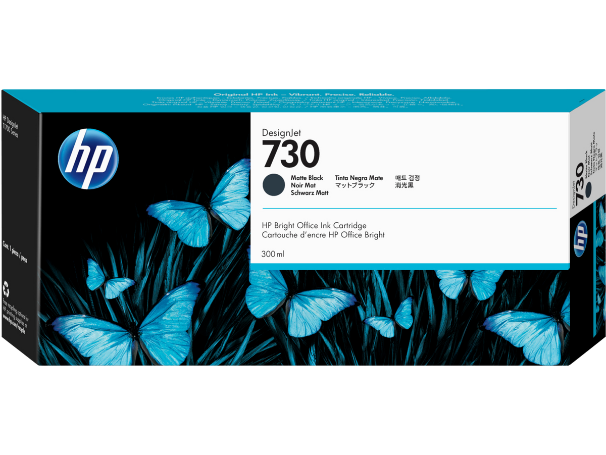 HP 730 - 300 ml - alta capacidad - negro mate - original - DesignJet - cartucho de tinta - para DesignJet SD Pro MFP, T1600, T1600dr, T1700, T1700dr, T2600, T2600dr