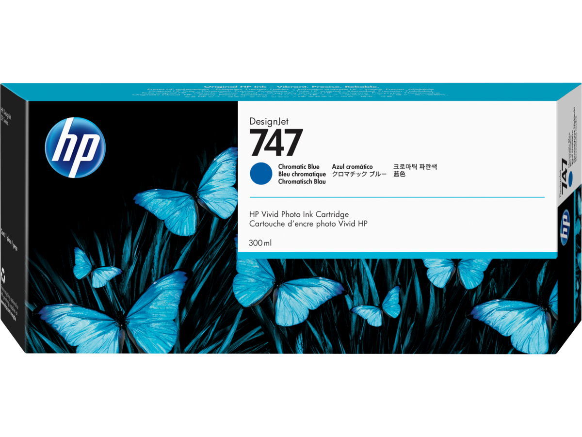 HP 747 - 300 ml - Azul cromático - Original - DesignJet - Cartucho de tinta - para DesignJet Z9+ PostScript, Z9+dr, Z9+dr PostScript