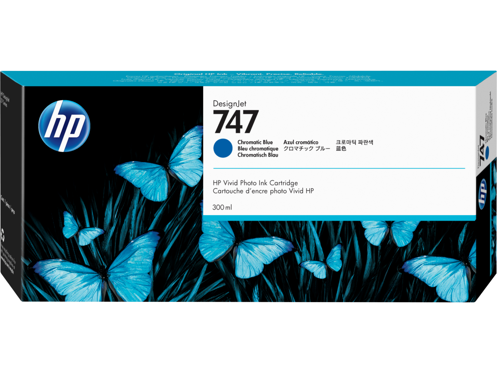 HP 747 - 300 ml - Azul cromático - Original - DesignJet - Cartucho de tinta - para DesignJet Z9+ PostScript, Z9+dr, Z9+dr PostScript