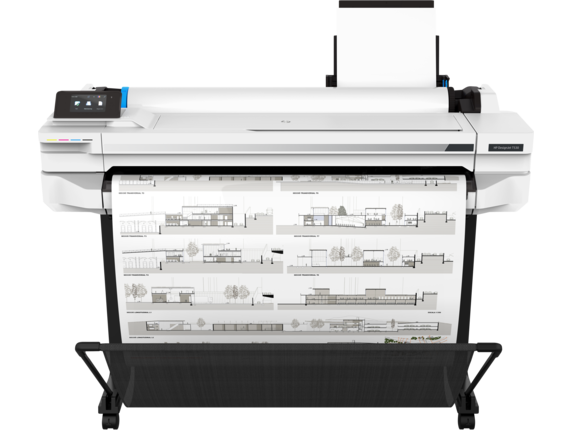 HP DesignJet T530 - Impresora de gran formato de 36" - Color - Inyección de tinta - A0, ANSI D, Rollo (91,4 cm x 45,7 m) - 2400 x 1200 ppp - hasta 0,45 min/página (mono)/ hasta 0,45 min/página ( color) - USB 2.0, LAN, Wi-Fi - cortador