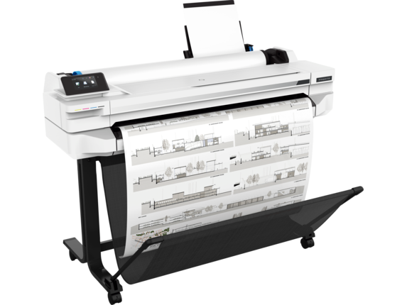 HP DesignJet T530 - 36" Large Format Printer - Color - Inkjet - A0, ANSI D, Roll (91.4 cm x 45.7 m) - 2400 x 1200 dpi - up to 0.45 min/page (mono)/ up to 0.45 min/page (color) - USB 2.0, LAN, Wi-Fi - cutter