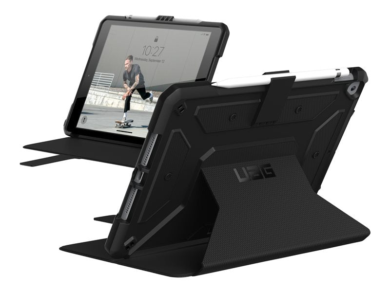 UAG Case for iPad 10.2-in (9/8/7 Gen, 2021/2020/2019) - Metropolis Black - Tablet Back Cover - Polyurethane, Thermoplastic Polyurethane (TPU) - Black - 10.2" - for Apple 10.2-inch iPad ( 7th generation, 8th generation)