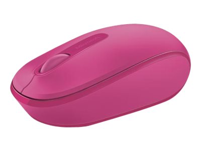 Microsoft Wireless Mobile Mouse 1850 - Mouse - right- and left-handed - optical - 3 buttons - wireless - 2.4 GHz - USB wireless receiver - magenta (U7Z-00065)