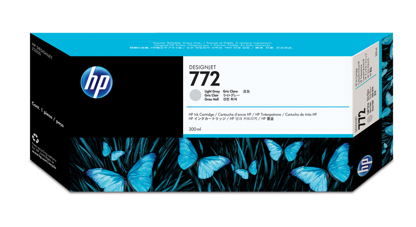 HP 772 - 300 ml - Light Gray - Genuine - DesignJet - Ink Cartridge - for DesignJet HD Pro MFP, SD Pro MFP, Z5200 PostScript, Z5400 PostScript ePrinter