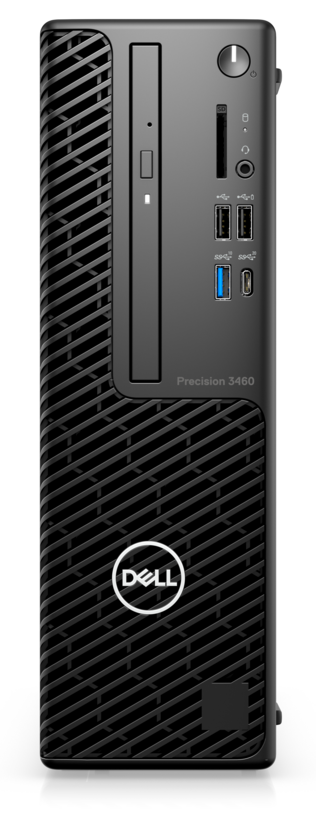 Dell Precision 3460 Small Form Factor - SFF - 1 x Core i7 12700 / 2.1 GHz - vPro - RAM 16 GB - SSD 512 GB - NVMe, Class 40 - Gravador DVD - UHD Graphics 770 - GigE - Win 10 Pro (inclui Licença Windows 11 Pro) - monitor: nenhum - preto - BTS - com 3 A