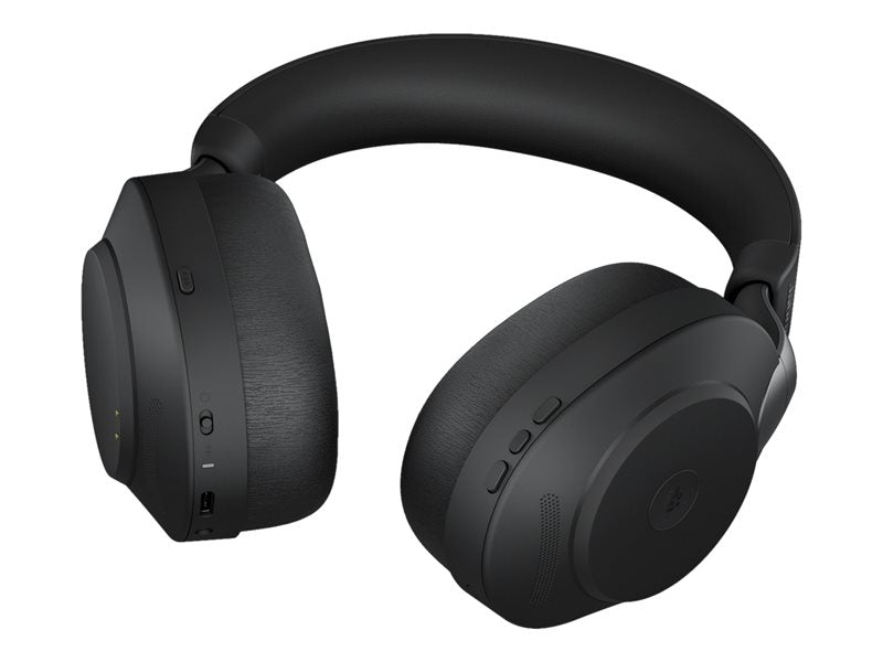 Jabra Evolve2 85 MS Stereo - Auscultadores - tamanho completo - bluetooth - sem fios, com cabo - cancelamento de ruído activo - macaco de 3,5 mm - isolamento de ruído - preto - Certificado para Teams