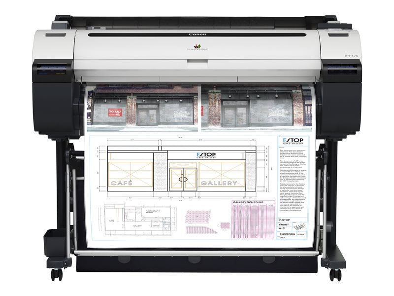 Canon imagePROGRAF iPF770 - Impresora de gran formato de 36" - color - inyección de tinta - Rollo (91,4 cm) - USB 2.0, Gigabit LAN (9856B003?MFP)