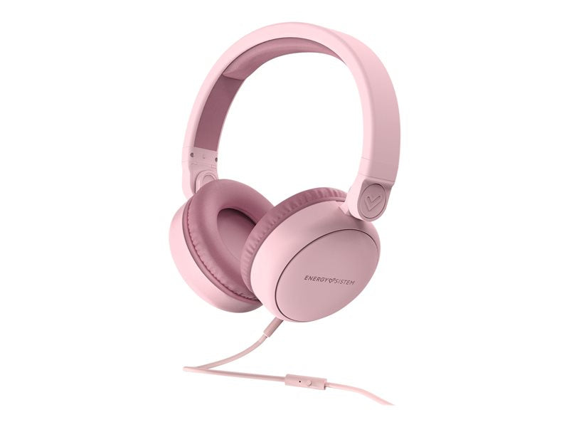 Energy Style 1 Talk - Auriculares de diadema con micrófono - Tamaño completo - Con cable - Conector de 3,5 mm - Rosa puro