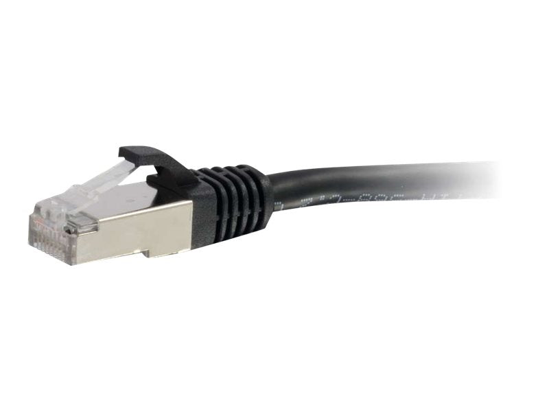 Cable de conexión de red C2G Cat6a blindado (STP) - Cable de conexión - RJ-45 (M) a RJ-45 (M) - 30 cm - PTB - CAT 6a - moldeado, sin nudos, trenzado - negro (89931)