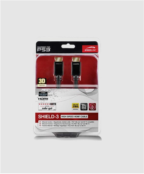 Cable HDMI Speedlink Shield con PS3 Ethernet - 3m