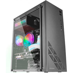 CARCASA MARS GAMING MC100 ATX, VENTILADOR 1X FRGB, VENTANA, METAL COMPLETO, USB 3.0, NEGRO (MC100)