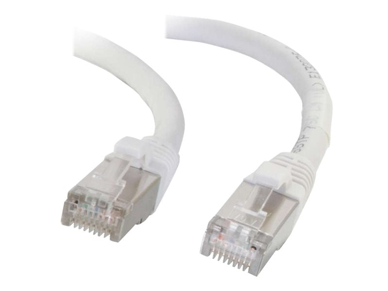 Cable de conexión de red C2G Cat6a con arranque blindado (STP) - Cable de conexión - RJ-45(M) a RJ-45(M) - 1 m - PTB - CAT 6a - moldeado, sin nudos, trenzado - blanco (89935)