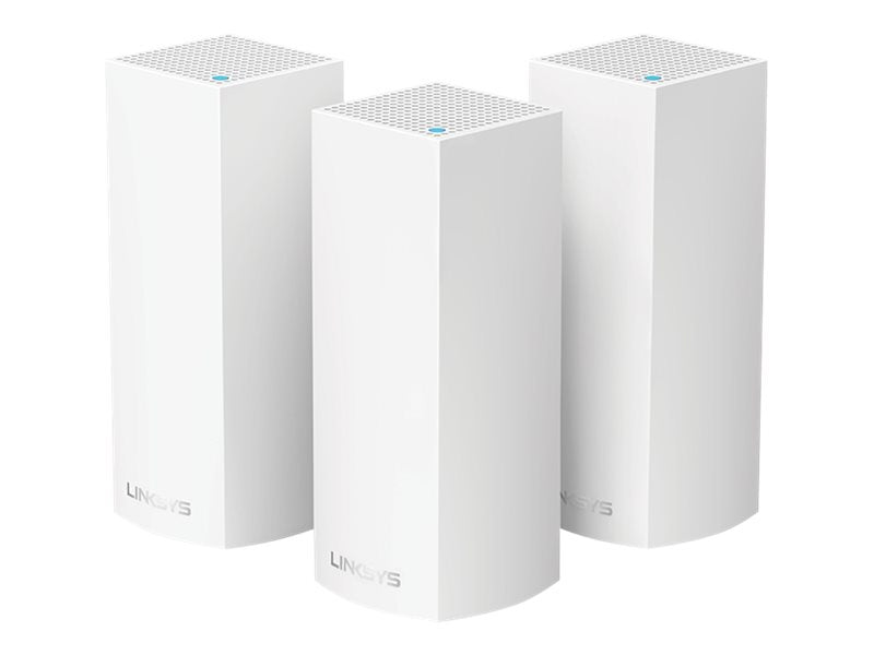 Linksys VELOP Whole Home Mesh Wi-Fi System WHW0303 - Sistema Wi-Fi (3 routers) - até 6000 pés quadrados - rede - GigE - Bluetooth 4.0, 802.11a/b/g/n/ac - Faixa tripla (WHW0303-EU)