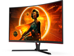 AOC MONITOR VA 32 (31.5) FHD CURVED 1MS 165HZ VGA HDMI DP SPEAKERS C32G3AE/BK