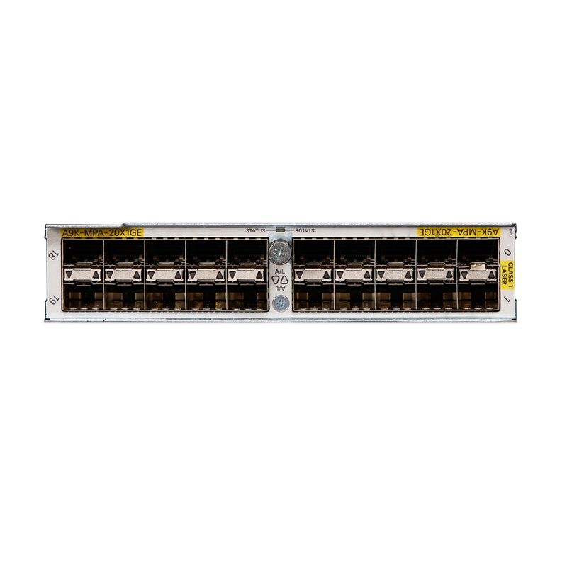 Cisco 20-port 1-Gigabit Ethernet Modular Port Adapter - Módulo de expansão - GigE - 20 portas - para ASR 9006, 9010, 9904, 9910, 9912, 9922 (A9K-MPA-20X1GE=)