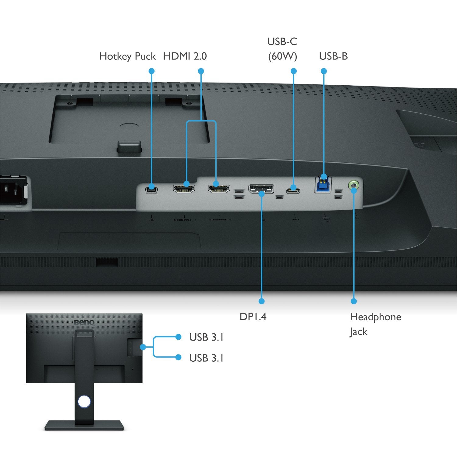 BenQ SW270C - Serie SW - Monitor LED - 27" - 2560 x 1440 WQHD @ 60 Hz - IPS - 300 cd/m² - 1000:1 - HDR10 - 5 ms - 2xHDMI, DisplayPort, USB-C - gris