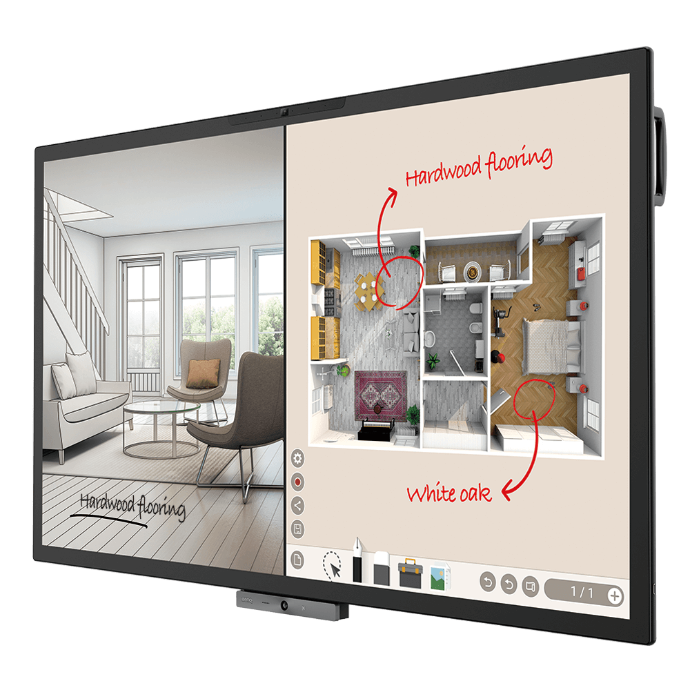 BenQ DuoBoard CP6501K - 65" Classe Diagonal CP Series ecrã LCD com luz de fundo LED - sinalização digital - com ecrã tátil (multitoque)/microfone/câmara - 4K UHD (2160p) 3840 x 2160 - LED de iluminação directa - preto