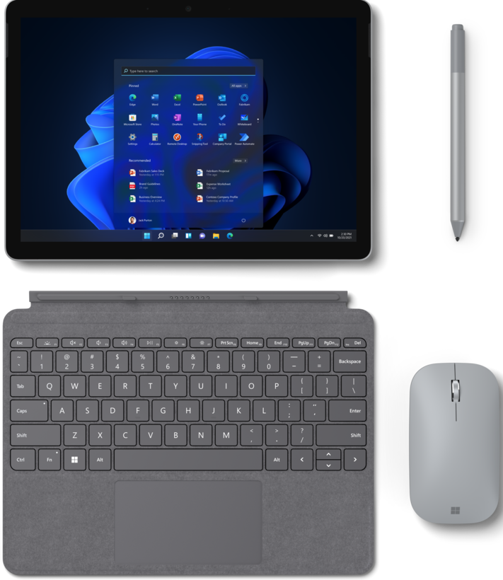 Microsoft Surface Go 3 - Tablet - Intel Core i3 10100Y / 1.3 GHz - Win 10 Pro - UHD Graphics 615 - 8 GB RAM - 128 GB SSD - 10.5" ecrã de toque 1920 x 1280 - NFC, Wi-Fi 6 - platina - comercial