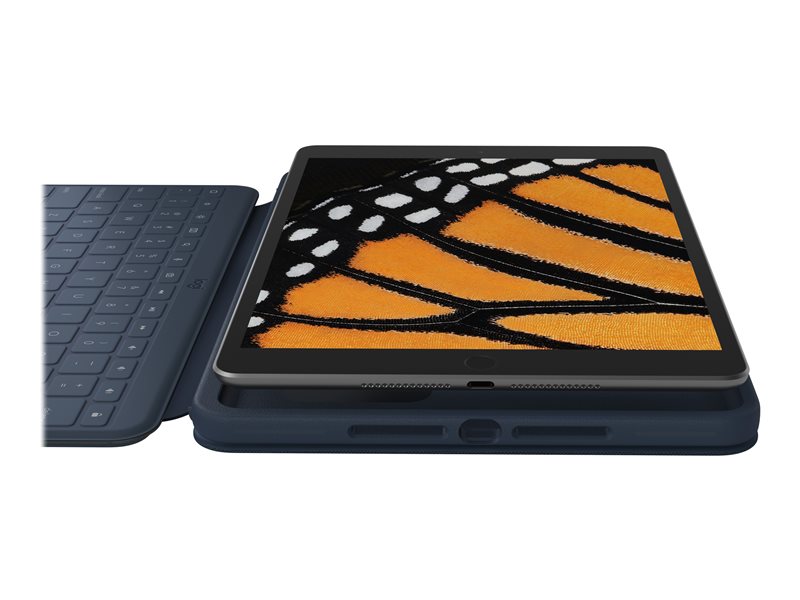 Logitech Rugged Combo 3 Touch for Education - Teclado y carpeta de folios - con trackpad - Conector Apple Smart - QWERTY - Reino Unido - académico - para iPad de Apple de 10,2 pulgadas (7.ª generación, 8.ª generación)