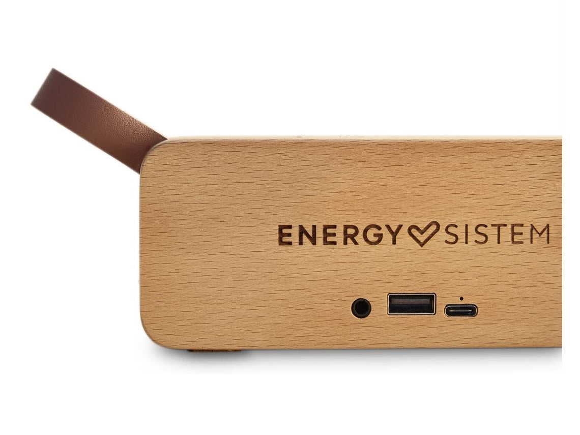 Energy Music Box Eco Beech Wood - Altifalante - para utilização portátil - sem fios - Bluetooth - 6 Watt
