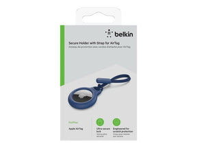 Belkin - Soporte de seguridad antipérdida para etiqueta Bluetooth - Azul - para Apple AirTag (F8W974BTBLU)