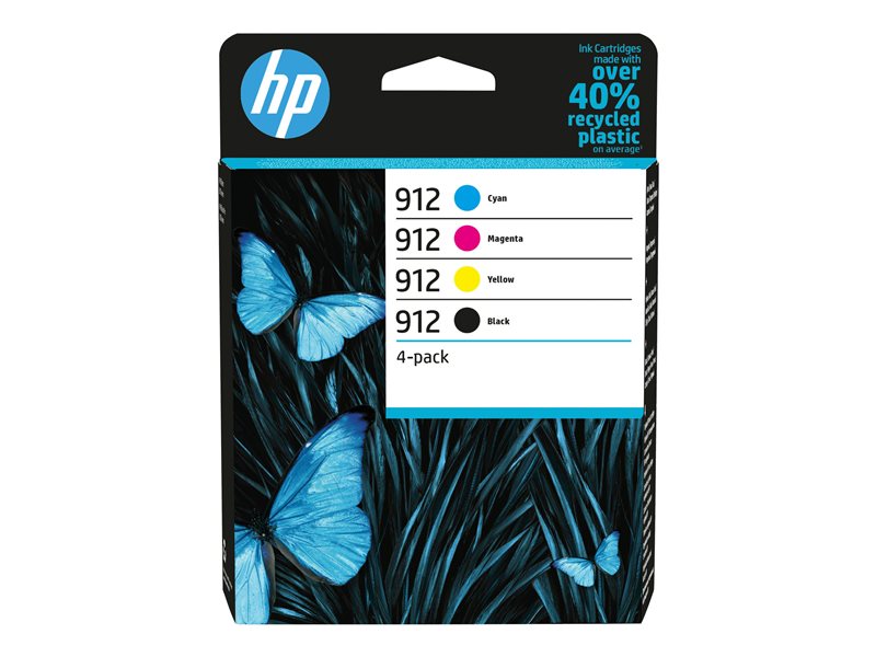 HP 912 - Pack de 4 - preto, amarelo, azul cyan, magenta - original - tinteiro - para Officejet 80XX, Officejet Pro 80XX (6ZC74AE)